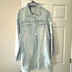 Denim distressed jacket